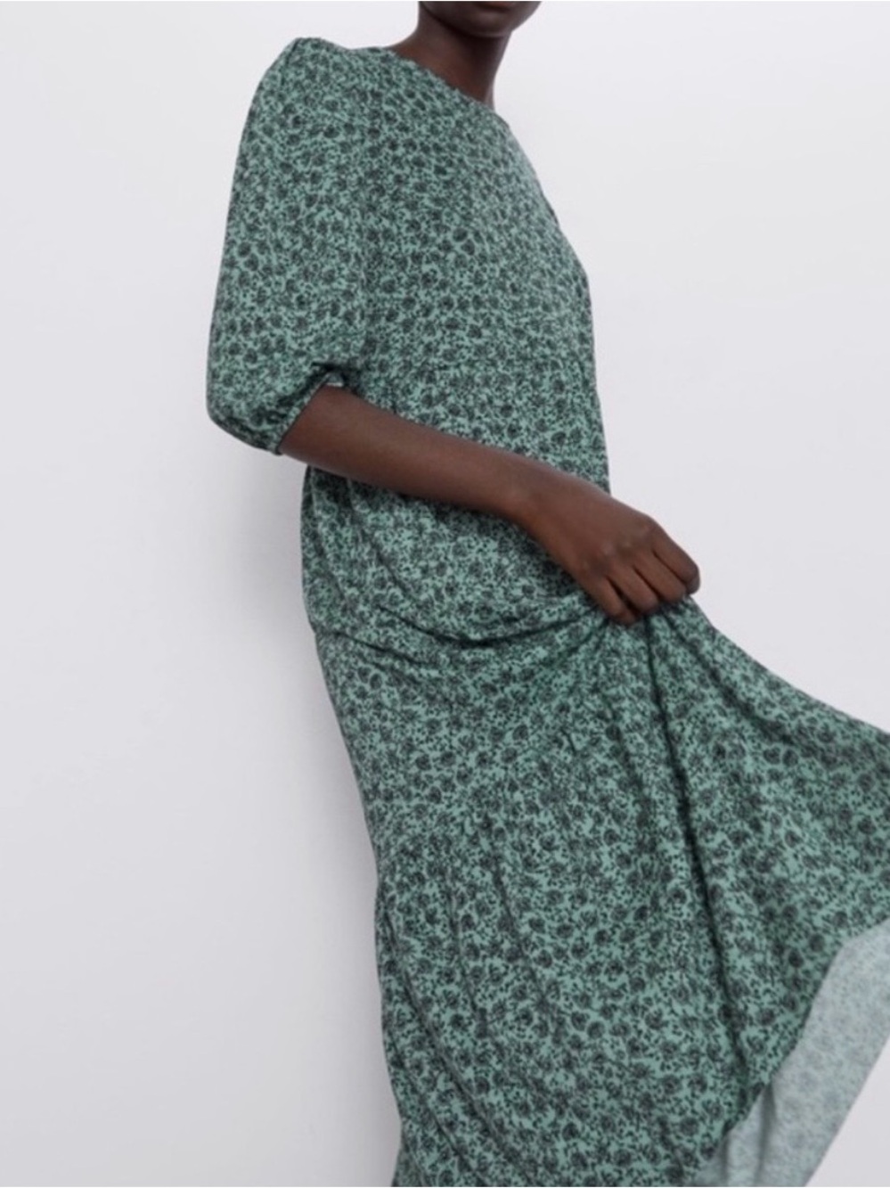 Zara Green Floral Maxi Dress